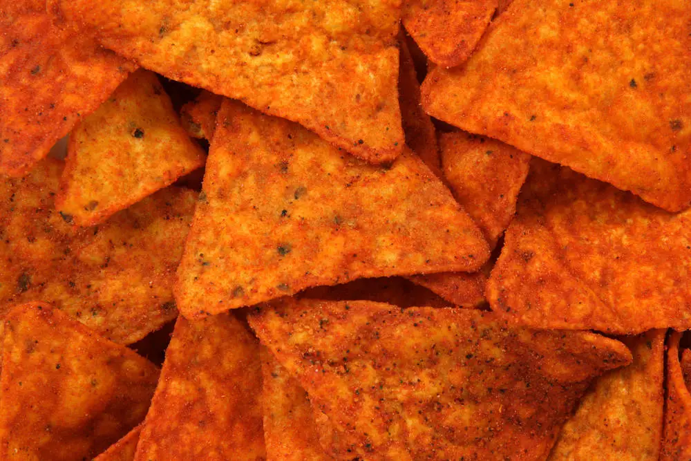 Closeup of Nacho Cheese Doritos