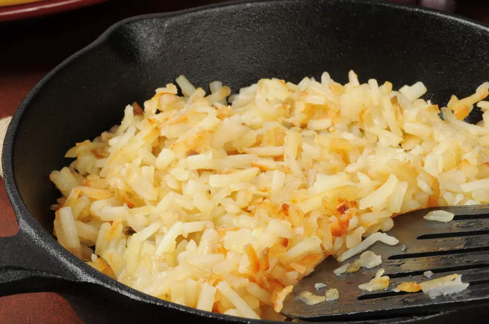 Hash browns in skillet