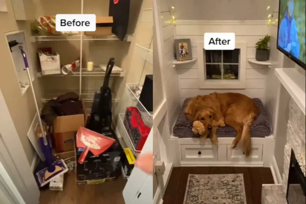 Before and after of storage closet