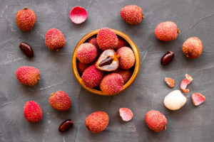 Lychee on table