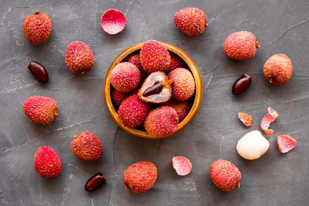 Lychee on table