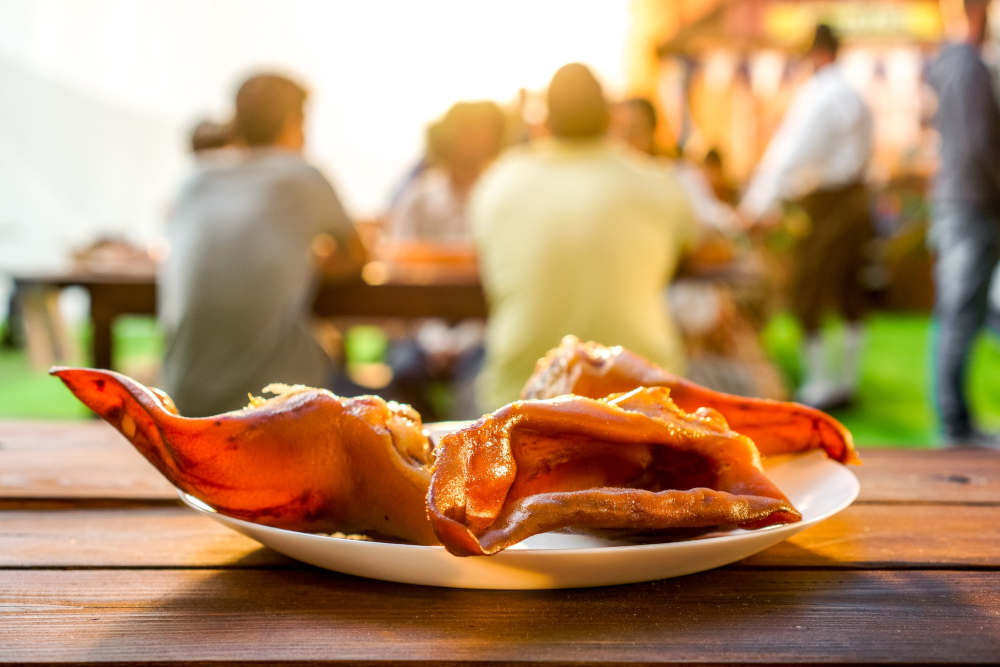 Pig ears on a plate