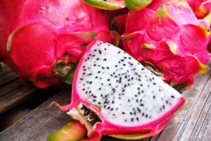 Dragon fruit cut open